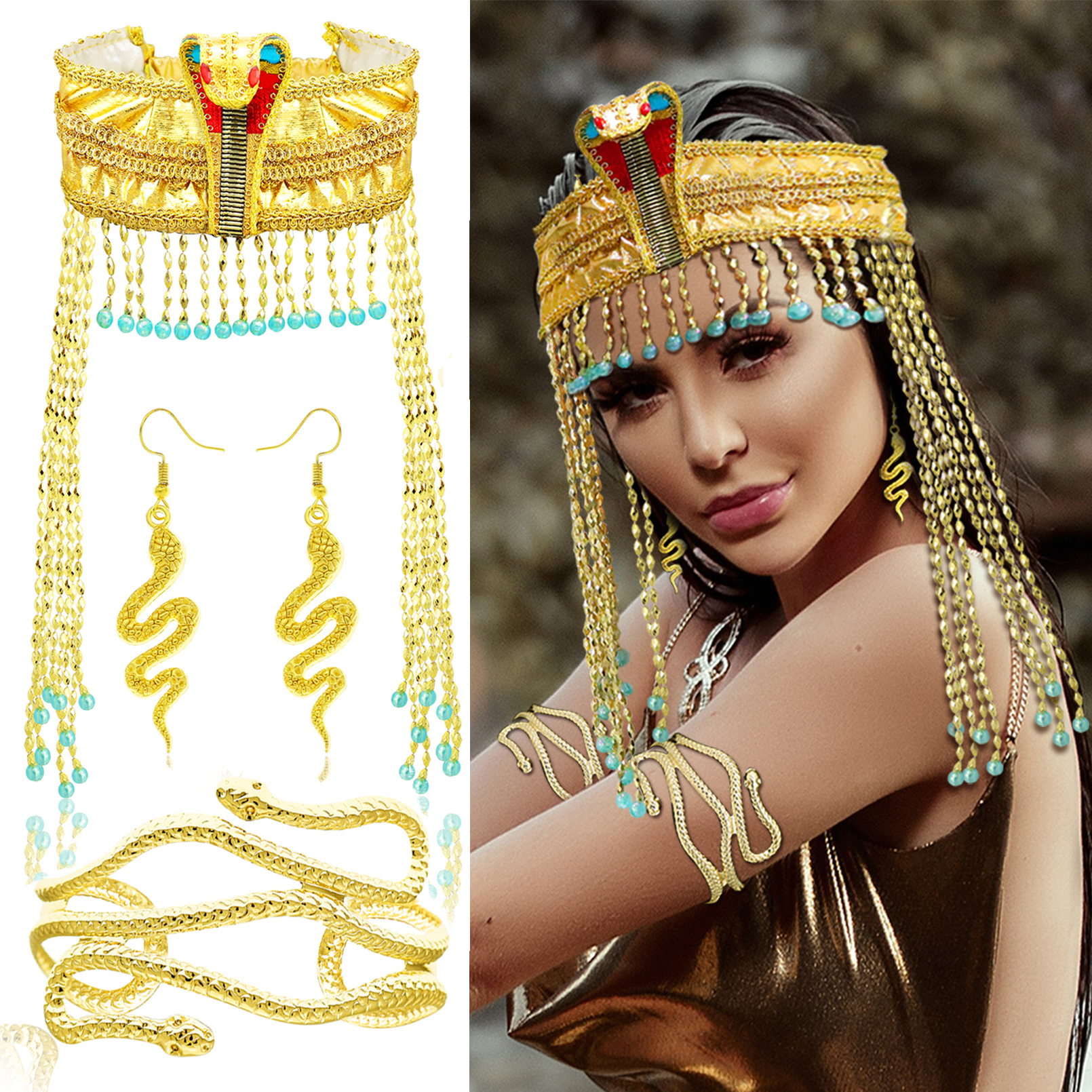 Women Accessories In Egypt - Women Snake Earring Bracelet Jewelry Halloween
