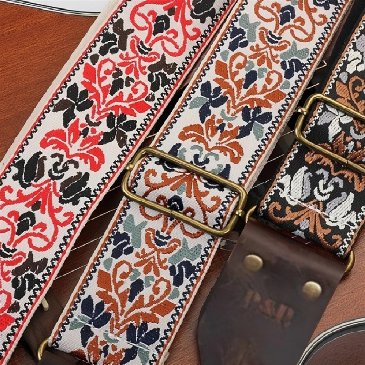 Women Electronic Accessories - Miwayer Embroidered Guitar Strap Soft Vintage