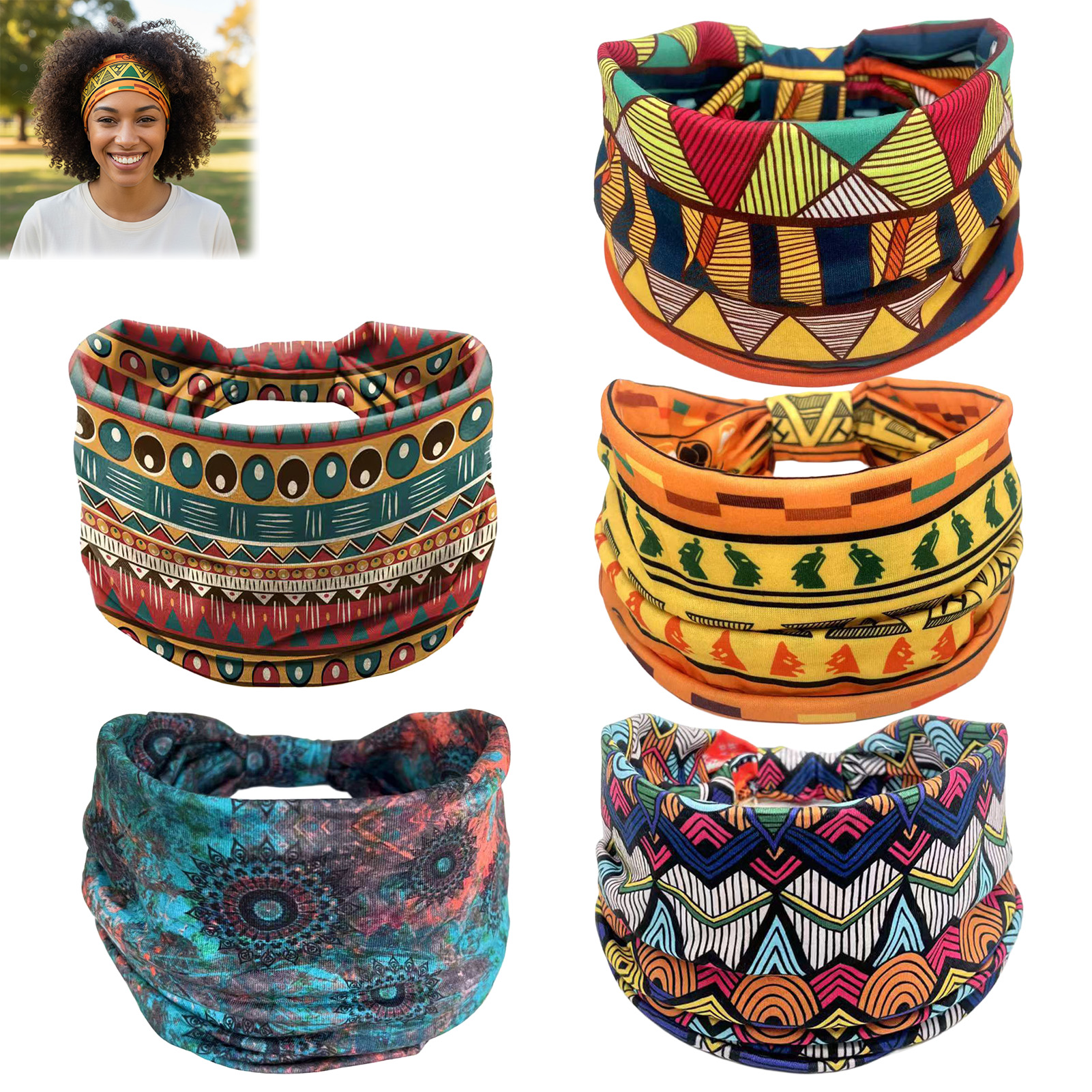 Women'S Yoga Accessories - Women's Boho Head Wrap African Print