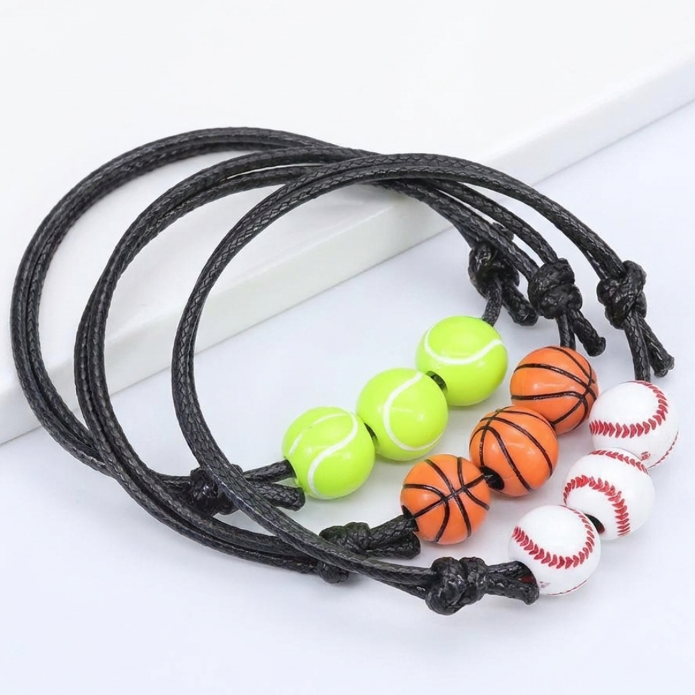 Women'S Volleyball Accessories - Handmade Basketball Baseball Bracelet Korean Style