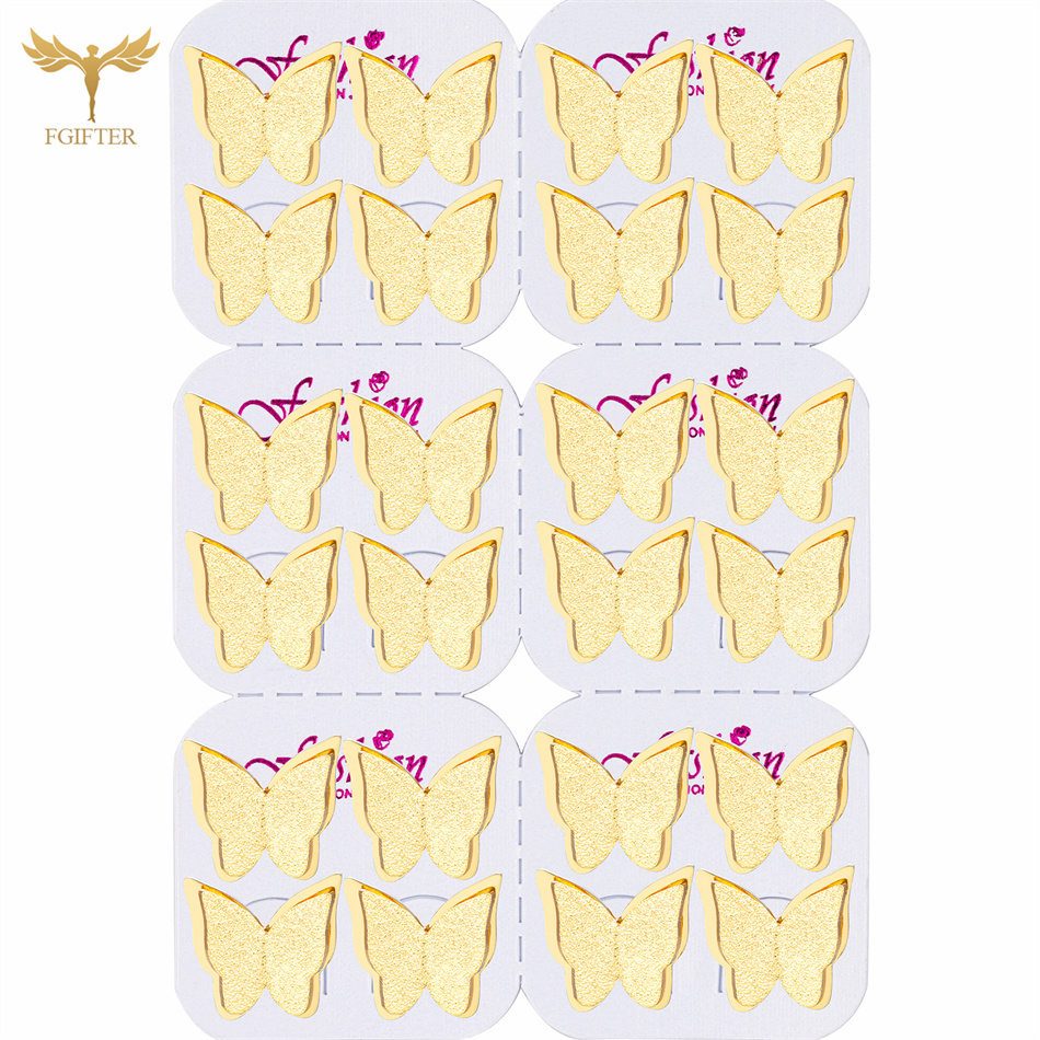 Women Accessories Wholesale - 12 Pairs Pack Dainty Butterfly Stud