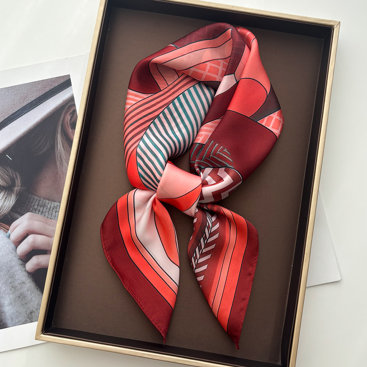 Silk Scarf Square - Luxury Square Scarf For Women Ladies
