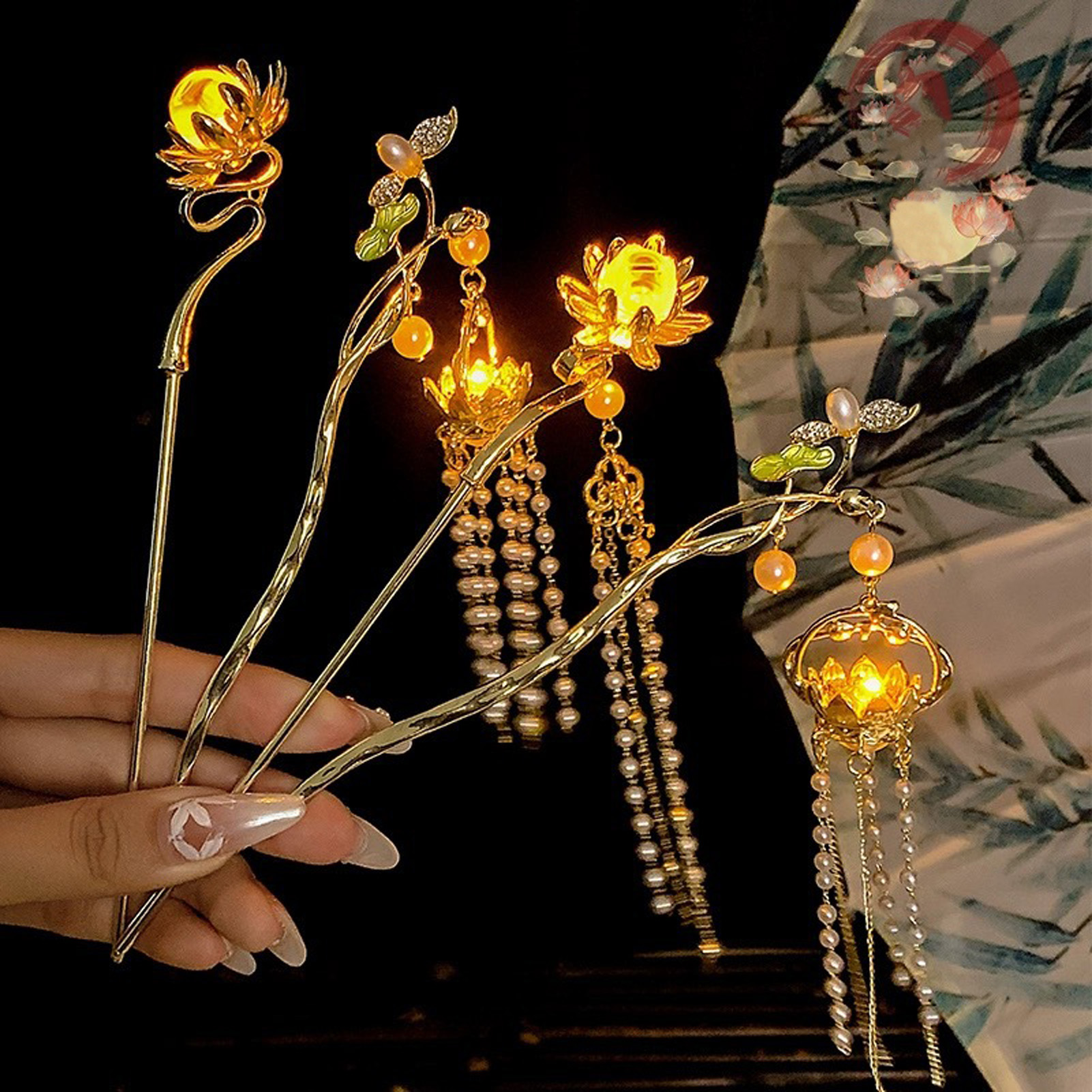 Women Accessories Shop - Luminous Flower Hairpin For Women Creative