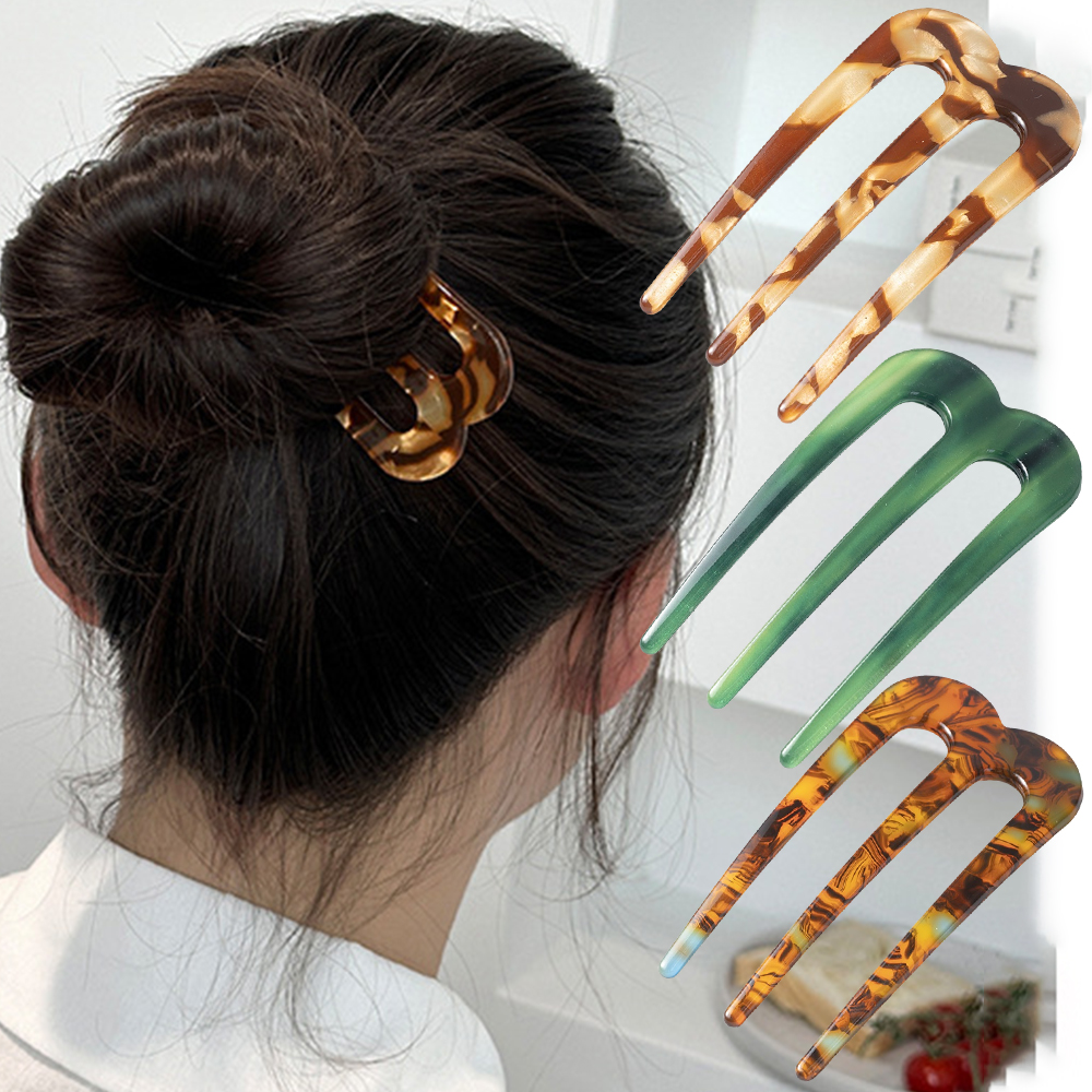 Women Accessories Wholesale - Acetic Acid Hair Forks Three Teeth