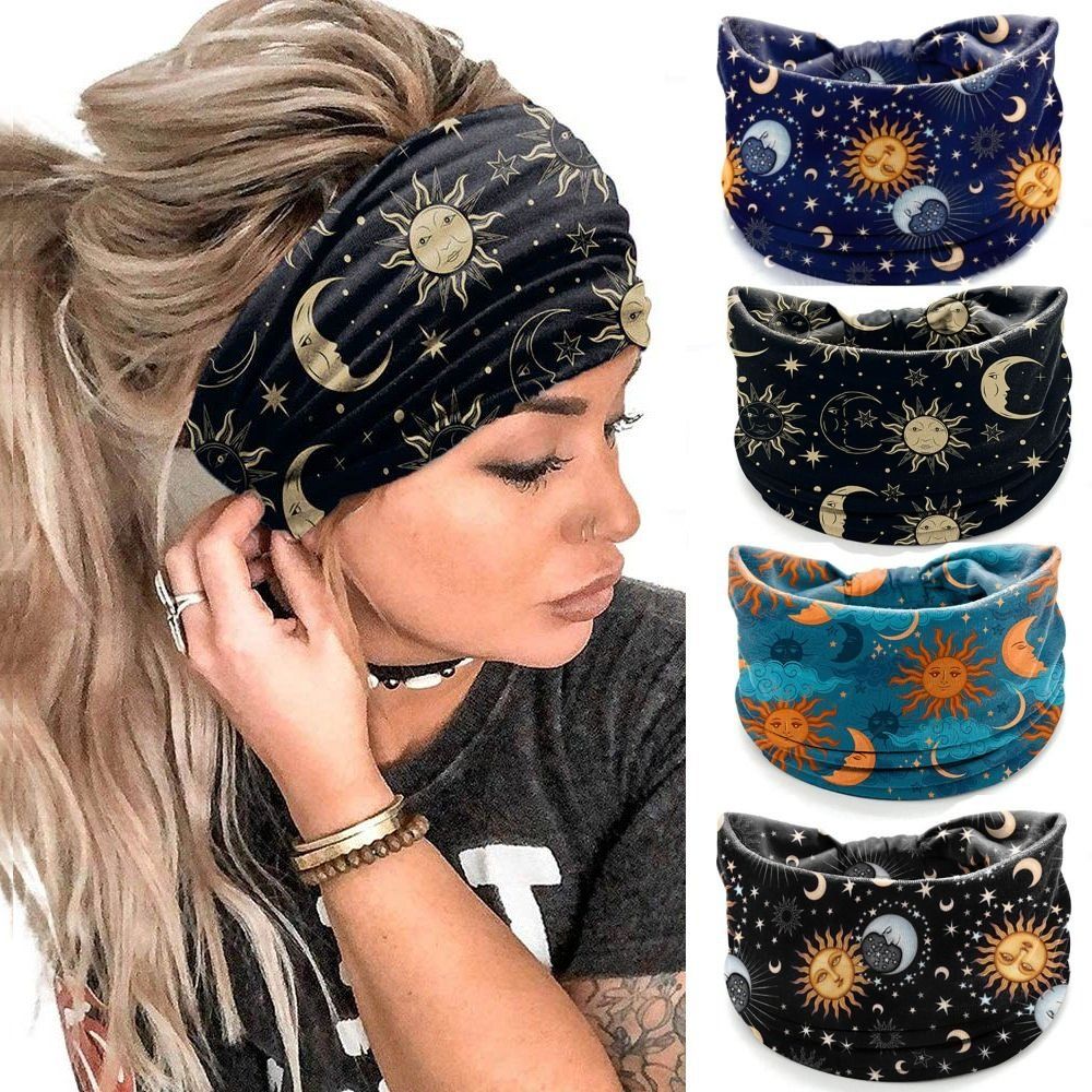 Women'S Yoga Accessories - Bohemia Print Wide Headbands New Vintage