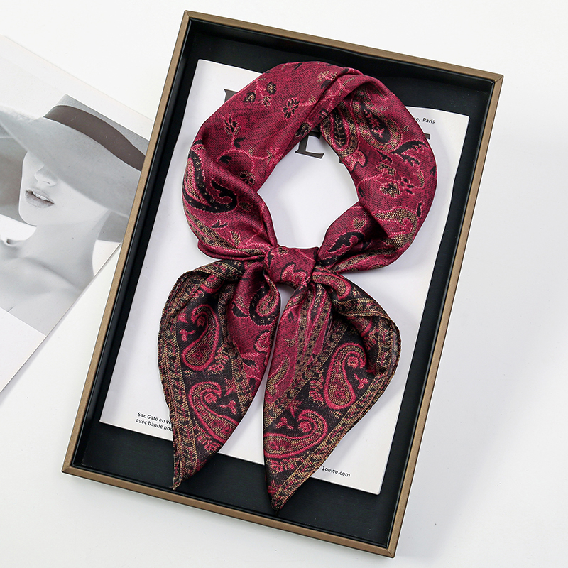 Silk Scarf Square - Luxury Silk Scarf 70*70cm Square Retro