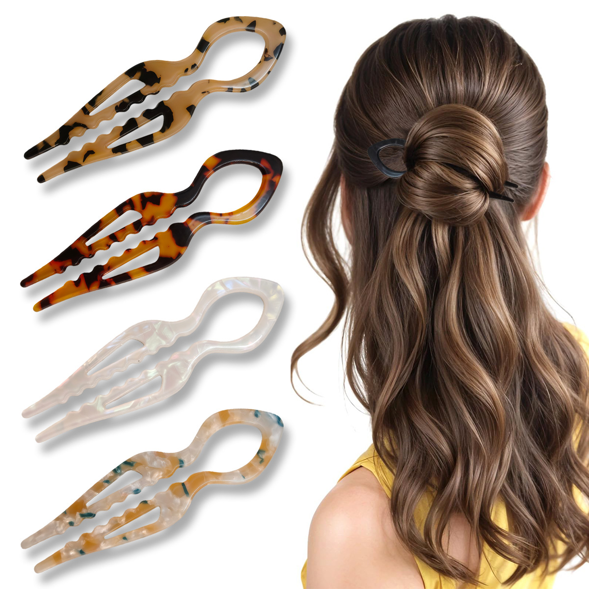 U-Shaped Hair Sticks Tortoises - Women Knight Accessories 리뷰 및 가격