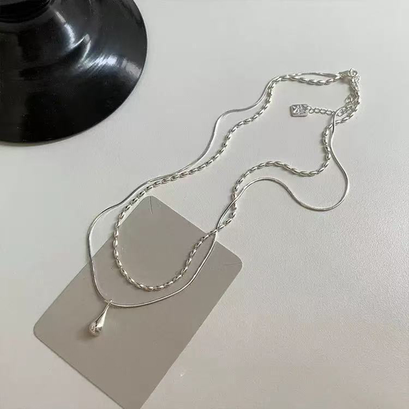 Real 925 Sterling Silver Doubl - Layered Necklace Set 리뷰 및 가격