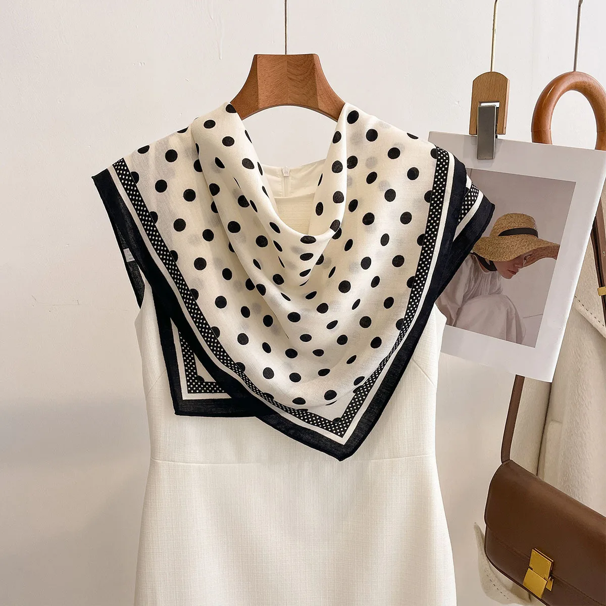 Luxury Polka Dot Printed Squar - Silk Scarf Square 리뷰 및 가격
