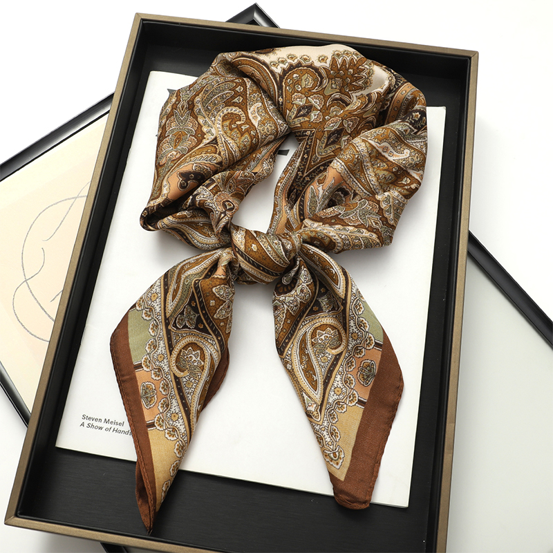 Bohemian Style Print Luxury Br - Silk Scarf Square 리뷰 및 가격