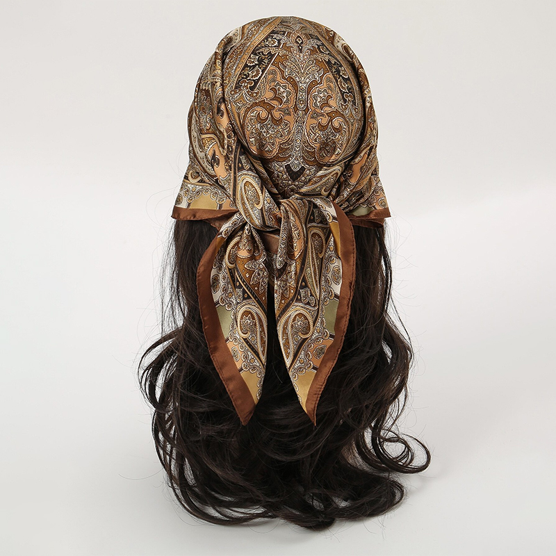 Bohemian Style Print Luxury Br - Silk Scarf Square 리뷰 및 가격