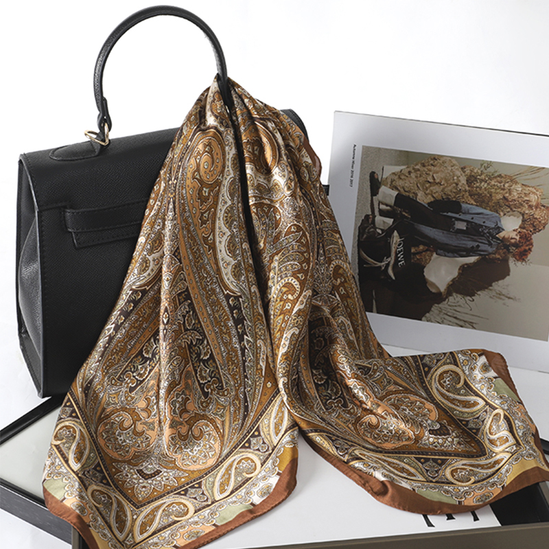 Bohemian Style Print Luxury Br - Silk Scarf Square 리뷰 및 가격