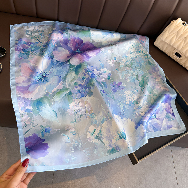 2026 New Floral Print Silk Squ - Silk Scarf Square 리뷰 및 가격