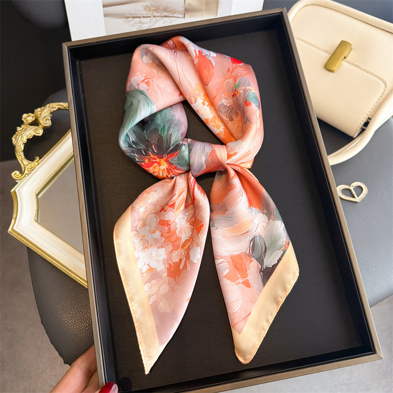 2026 New Floral Print Silk Squ - Silk Scarf Square 리뷰 및 가격