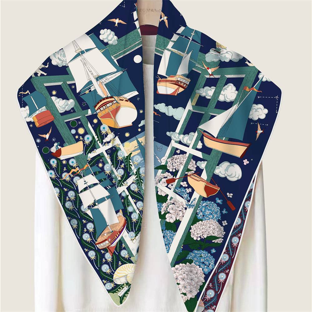 90CM Brand Silk Scarves Wraps  - Silk Scarf Square 리뷰 및 가격