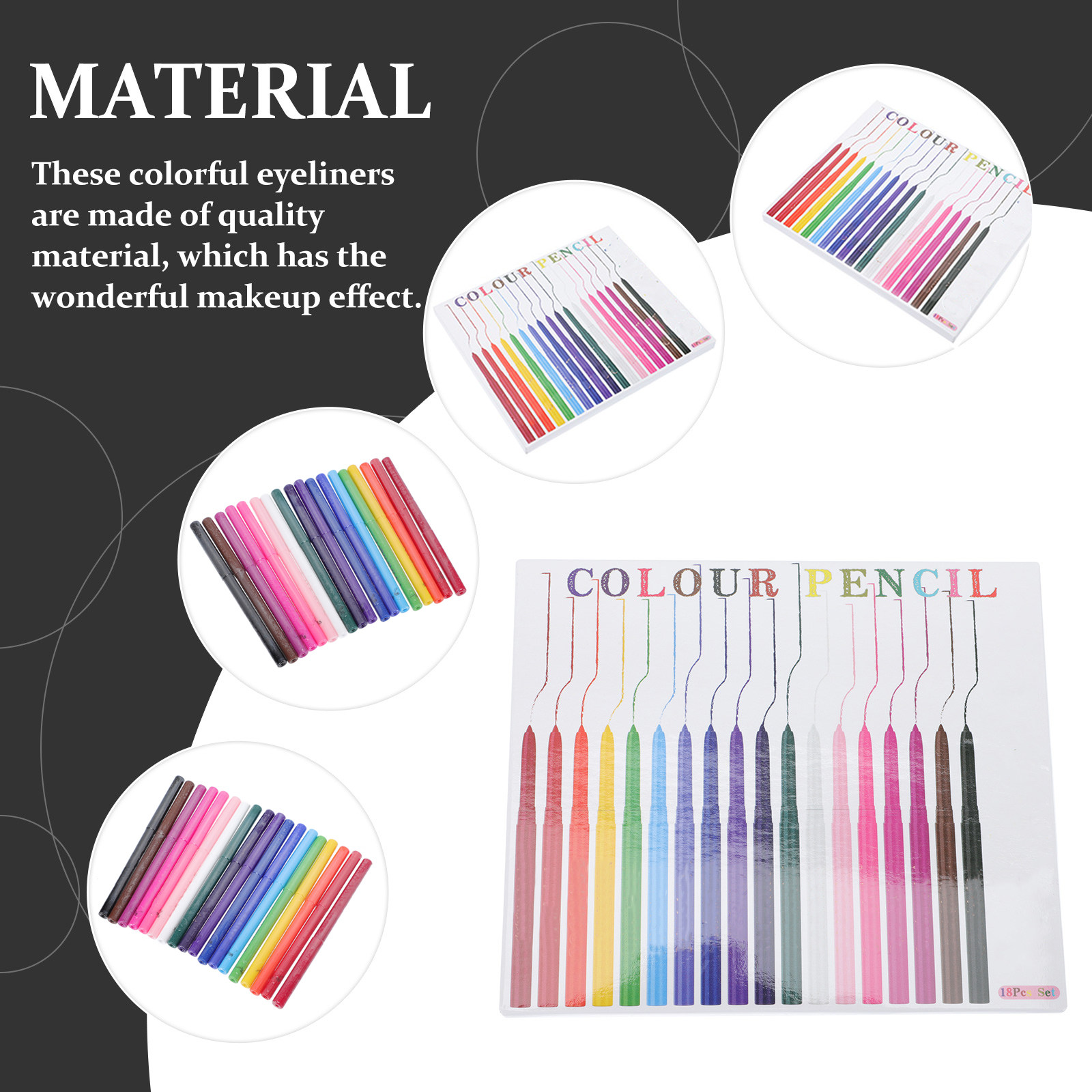 18Pcs Colorful Eyeliner Pencil - Women Accessories Drawing 리뷰 및 가격