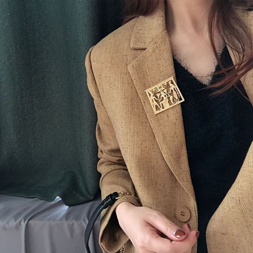 Gold Color Metal Hollow Badge  - Women Accessories In Egypt 리뷰 및 가격
