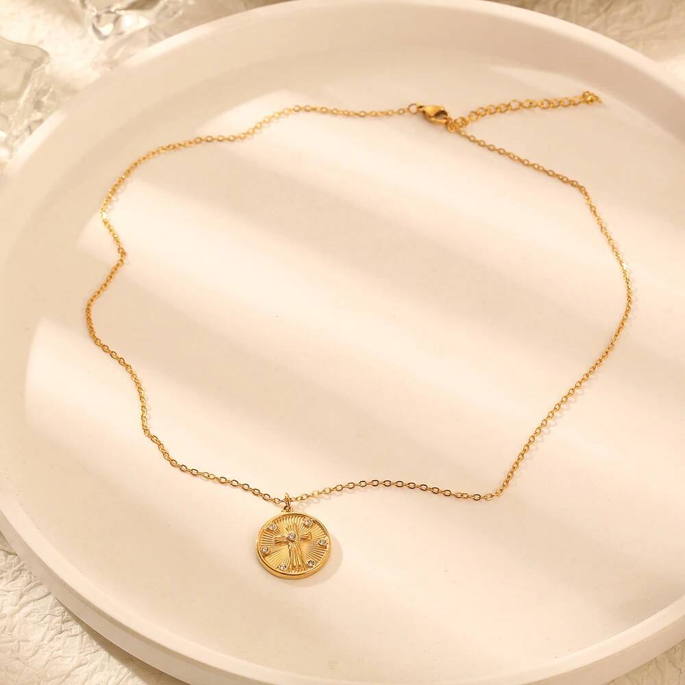 Women Delicate Round Coin Zirc - Coin Necklace Delicate 리뷰 및 가격