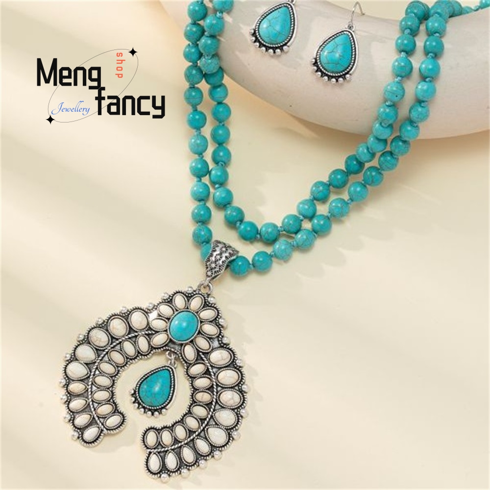 Retro Three-Layer Flower Earri - Layered Necklace Set 리뷰 및 가격