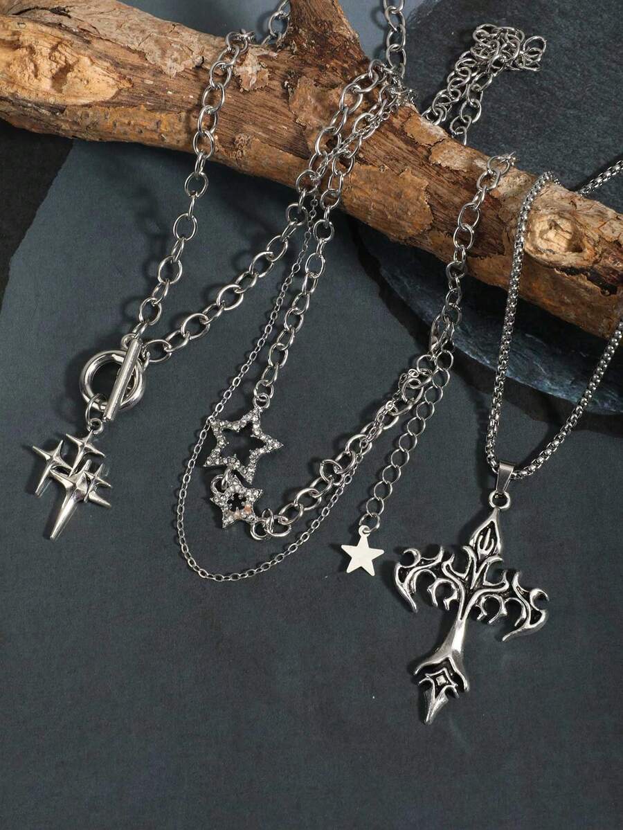 3pcs Layered Butterfly Heart P - Layered Necklace Set 리뷰 및 가격