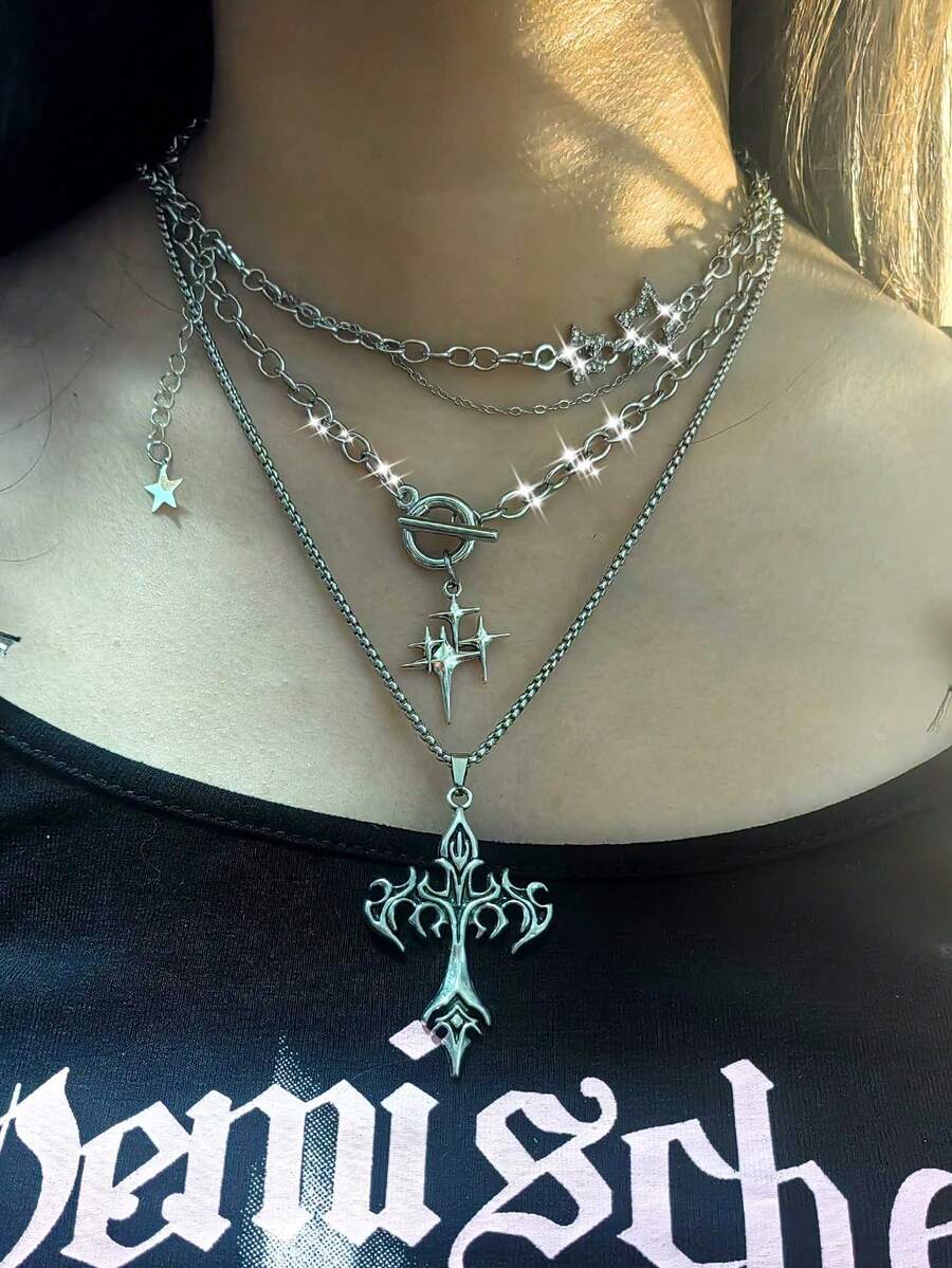 3pcs Layered Butterfly Heart P - Layered Necklace Set 리뷰 및 가격