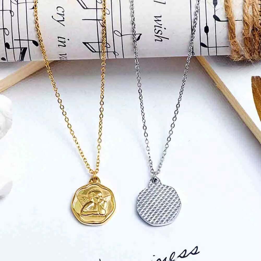 Stainless Steel Gold Plated Wo - Coin Necklace Delicate 리뷰 및 가격