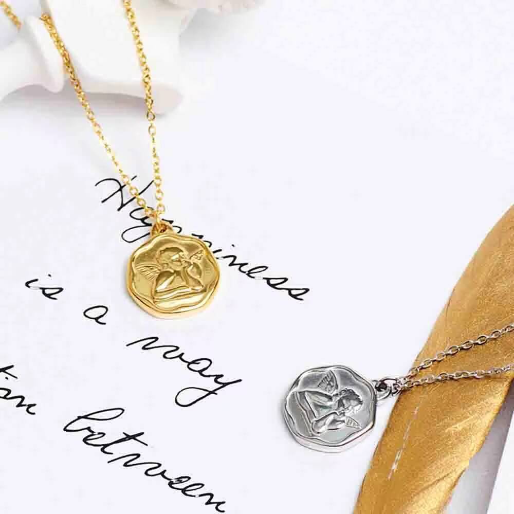 Stainless Steel Gold Plated Wo - Coin Necklace Delicate 리뷰 및 가격