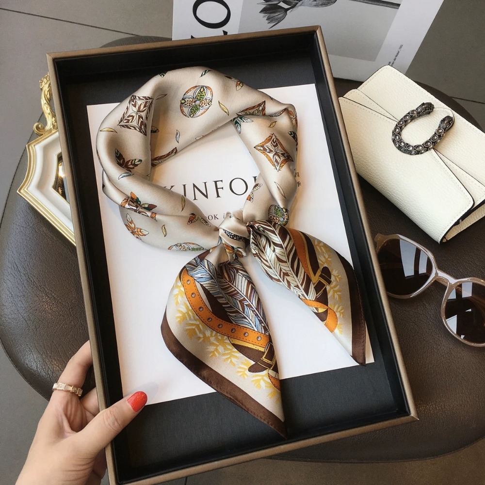 Fashion Satin Square Scarf for - Silk Scarf Square 리뷰 및 가격