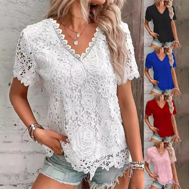 Summer Women's Shirt White Sho - Layered Necklace Set 리뷰 및 가격