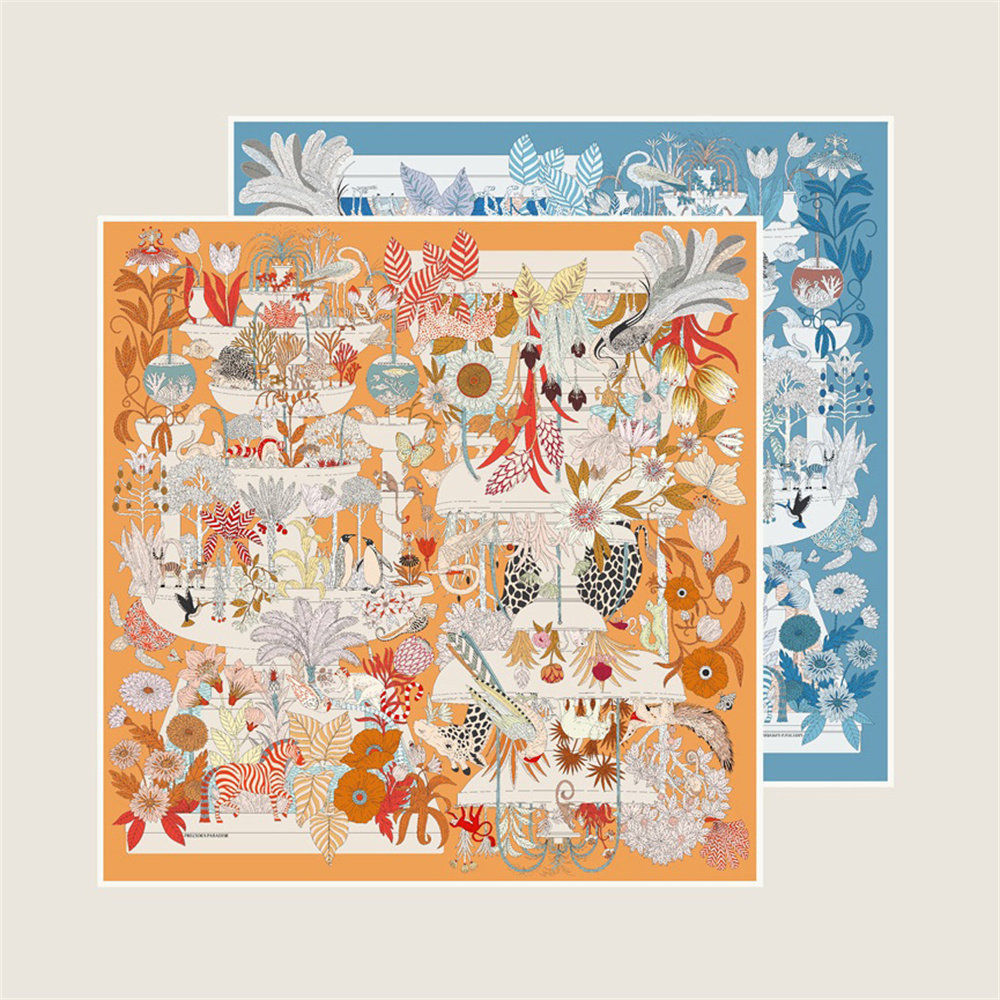 POBING Hand Rolled Twill Silk  - Silk Scarf Square 리뷰 및 가격