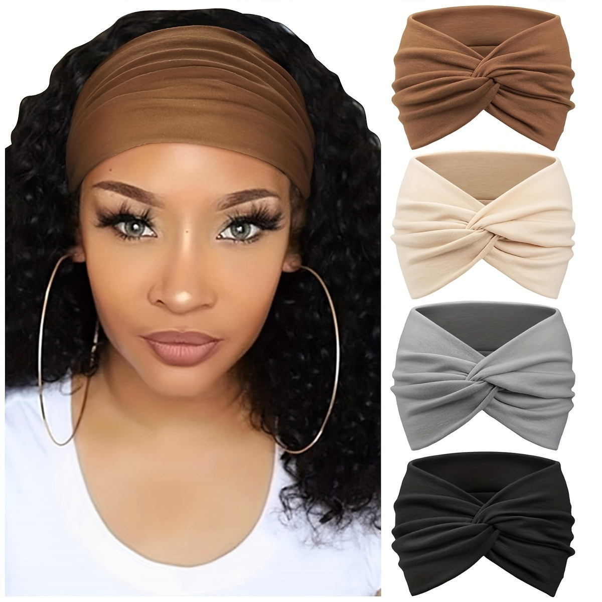 4pcs Women's Wide Headbands, T - Women'S Yoga Accessories 리뷰 및 가격