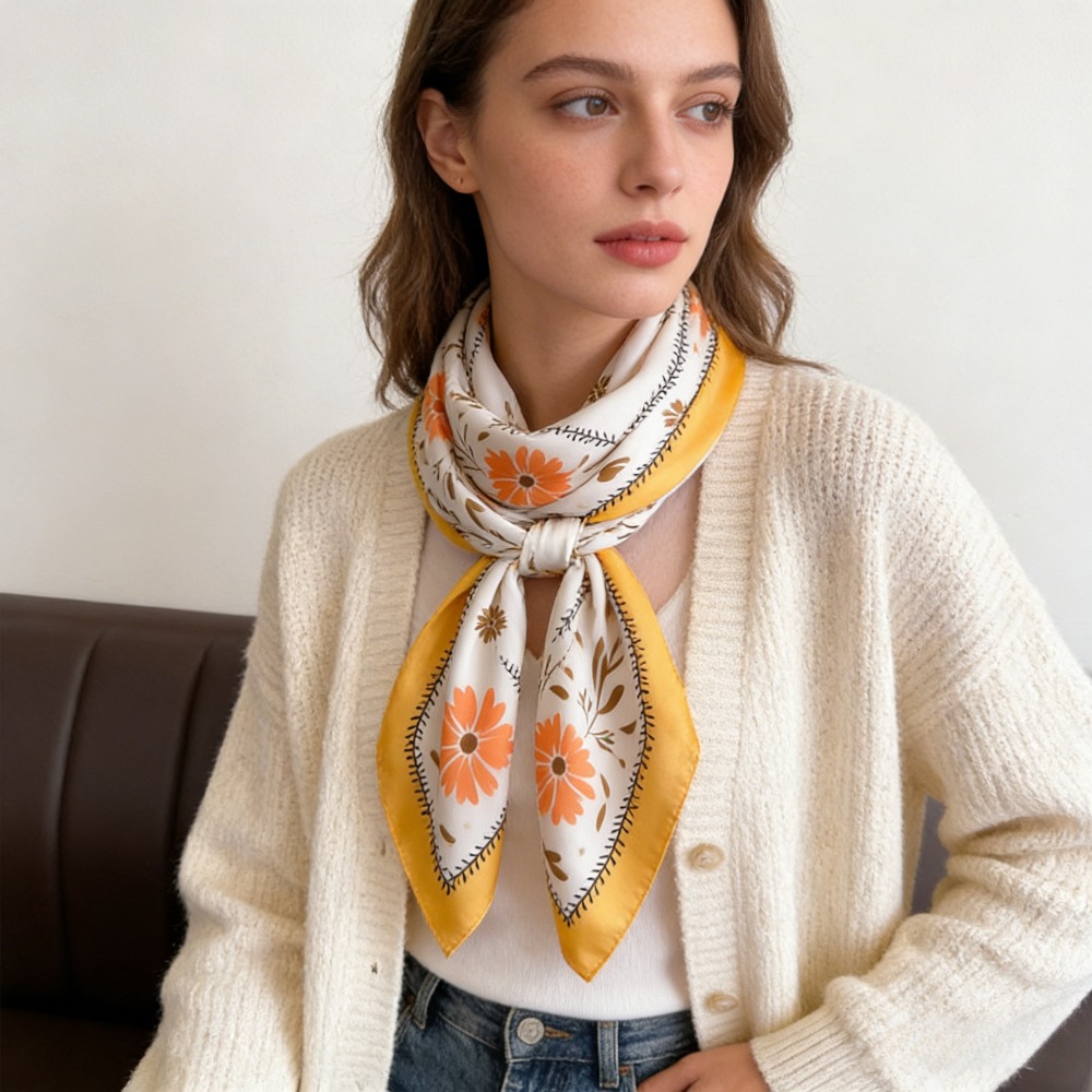 1Pc new printed fashion silk s - Silk Scarf Square 리뷰 및 가격