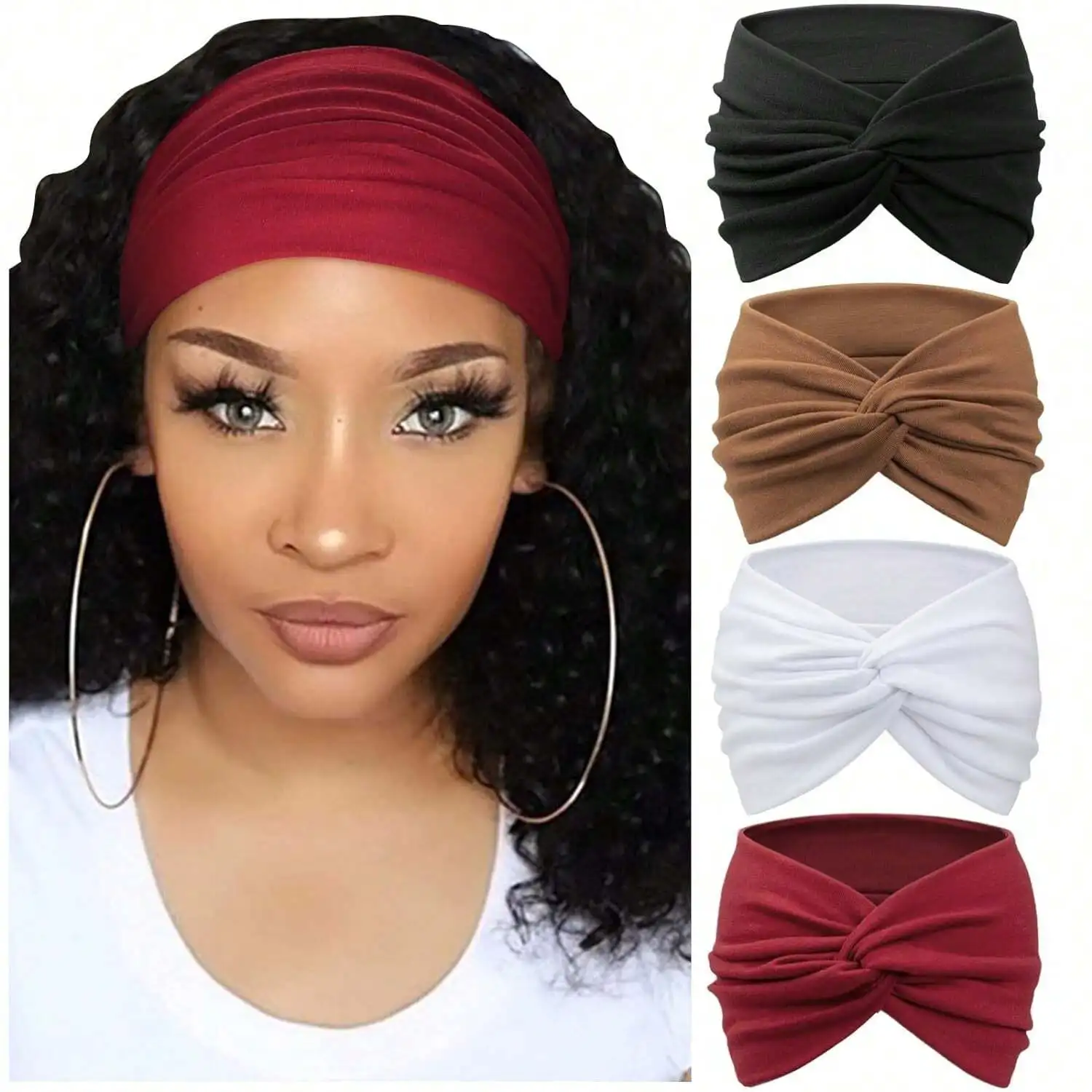 4pcs Solid Color Wide Cross-Kn - Women'S Yoga Accessories 리뷰 및 가격