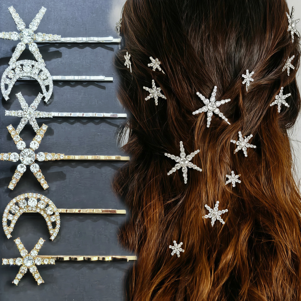 3/4 pcs set Crystal Star Hairp - Women Knight Accessories 리뷰 및 가격