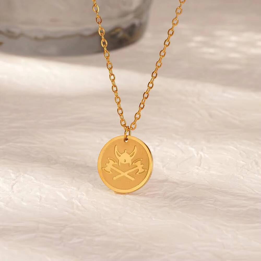 Gold Plated Viking Axe Pendant - Coin Necklace Delicate 리뷰 및 가격