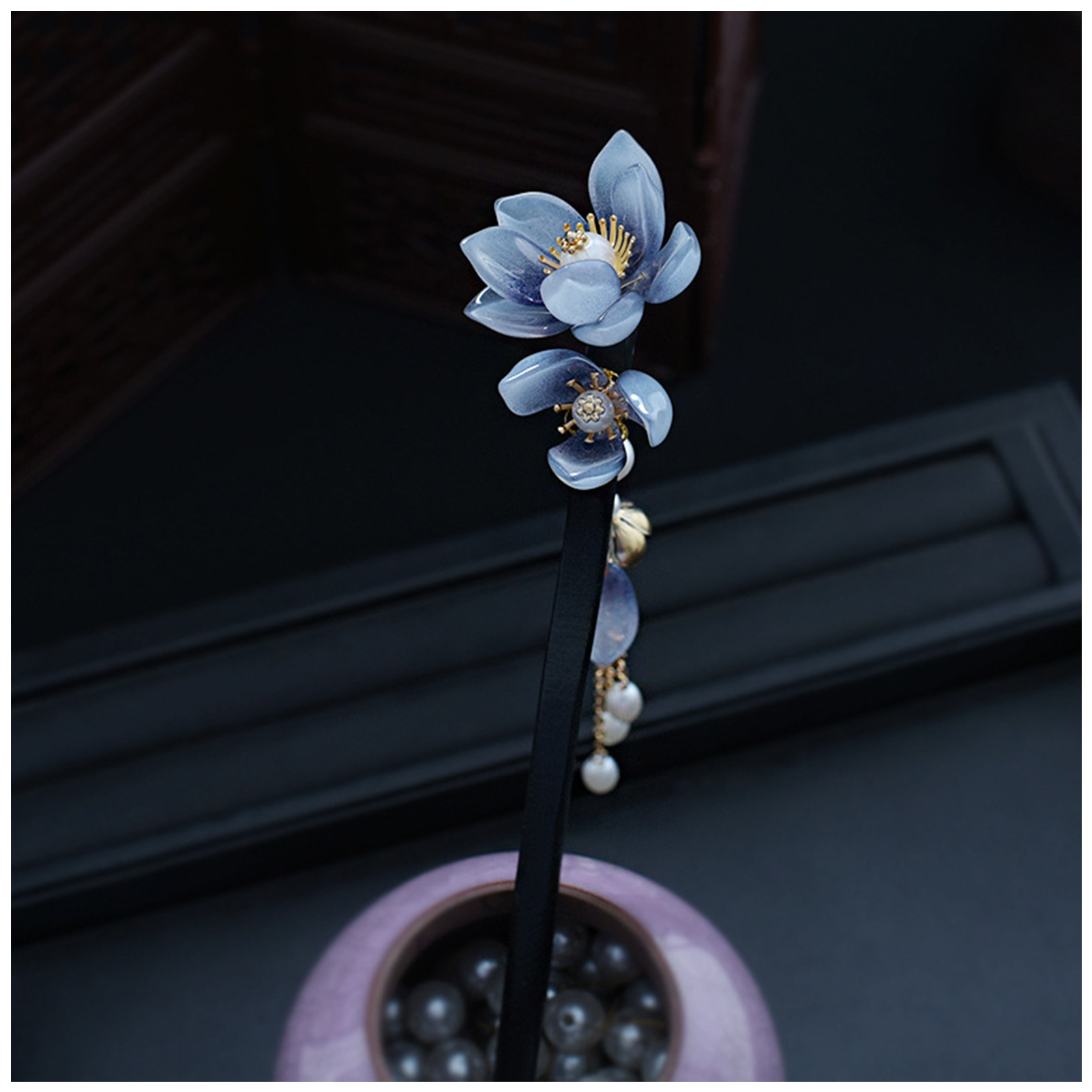 Blue Flower Hair Stick Vintage - Women Accessories Wholesale 리뷰 및 가격