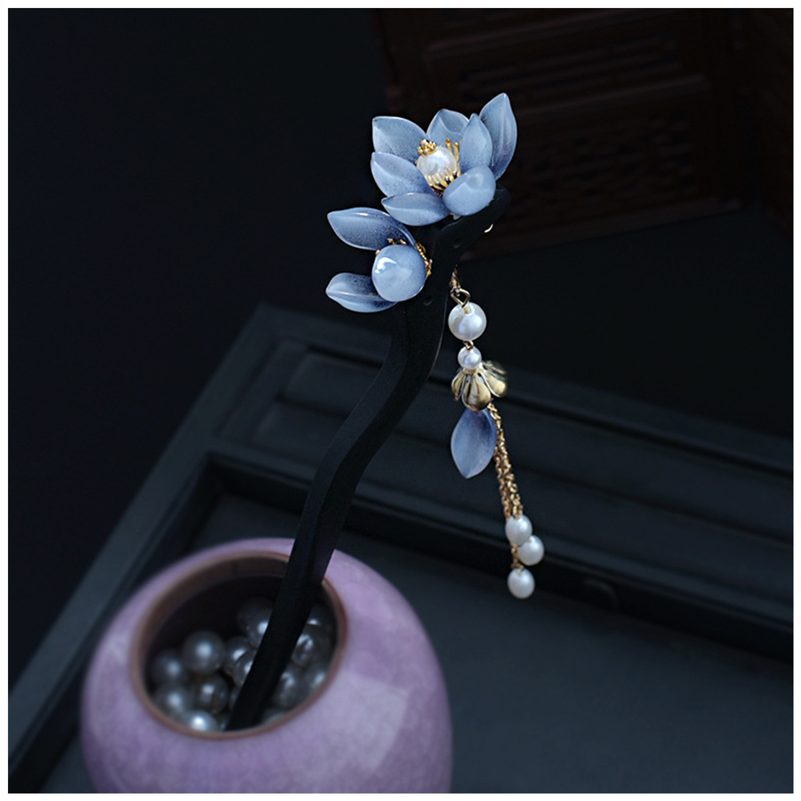 Blue Flower Hair Stick Vintage - Women Accessories Wholesale 리뷰 및 가격