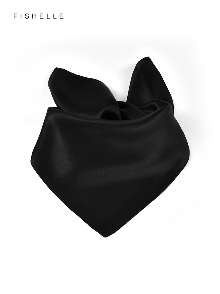 Solid color black pure silk sc - Silk Scarf Square 리뷰 및 가격