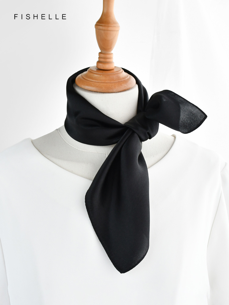 Solid color black pure silk sc - Silk Scarf Square 리뷰 및 가격