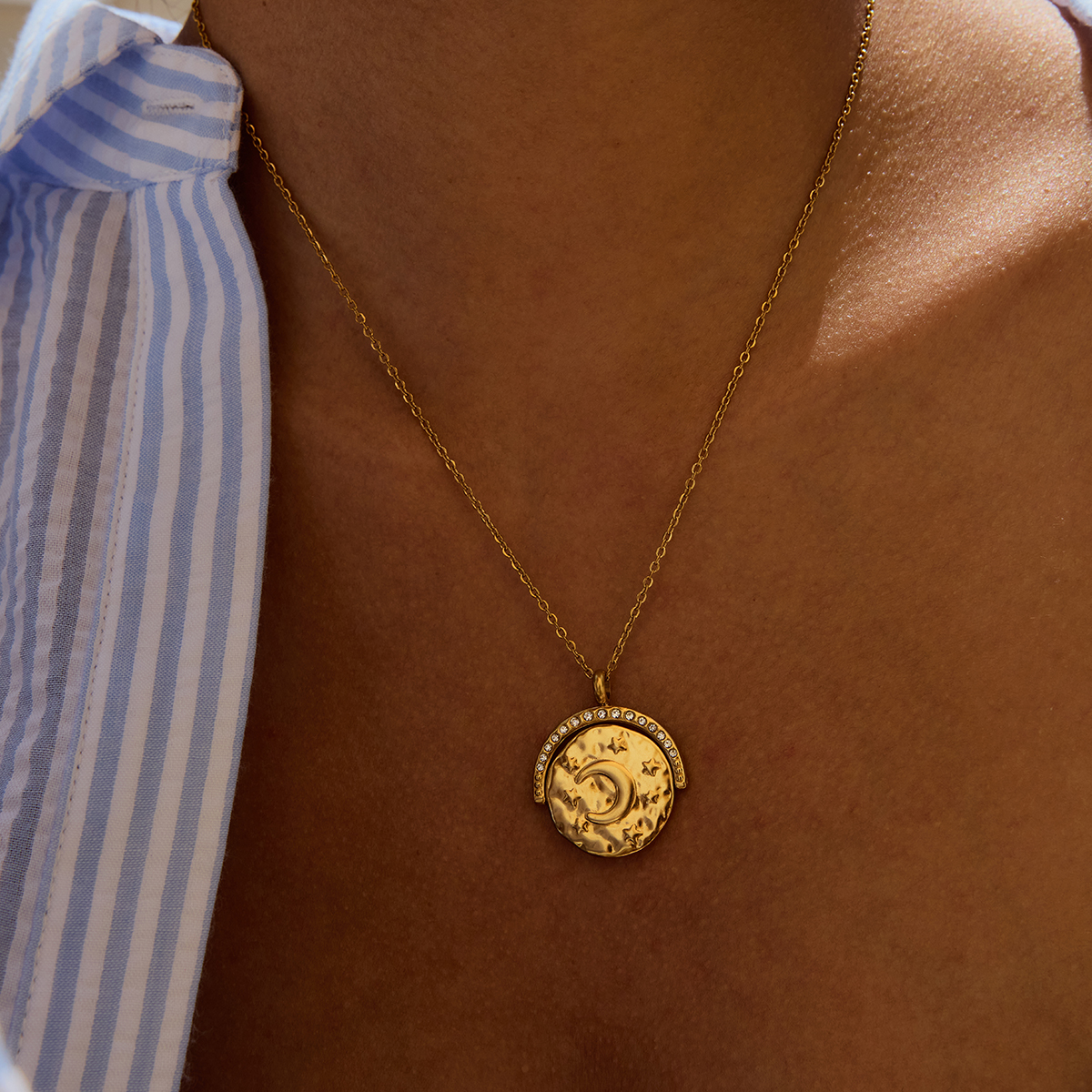 Yori Simple Delicate Star Moon - Coin Necklace Delicate 리뷰 및 가격