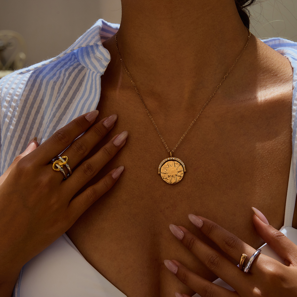 Yori Simple Delicate Star Moon - Coin Necklace Delicate 리뷰 및 가격