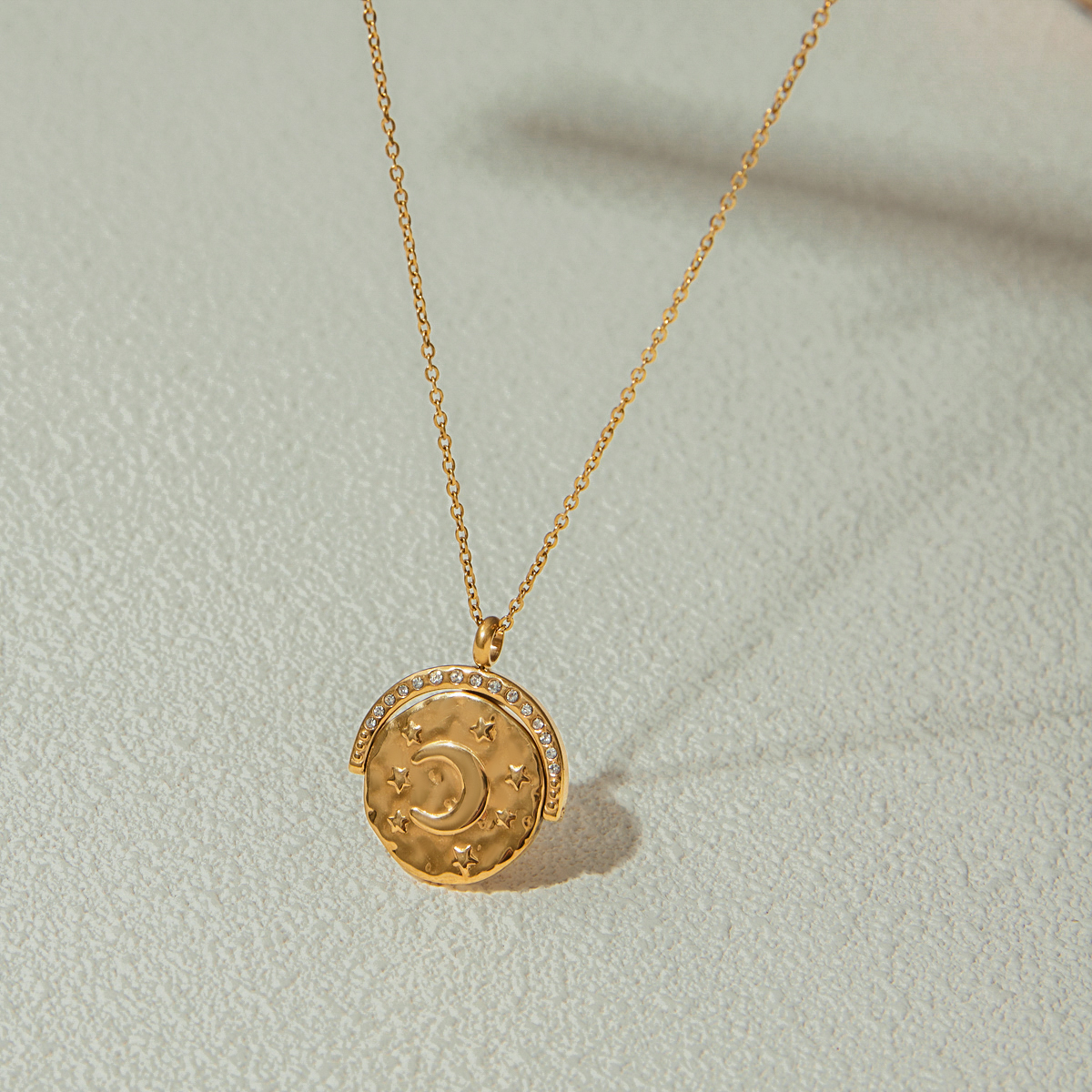 Yori Simple Delicate Star Moon - Coin Necklace Delicate 리뷰 및 가격