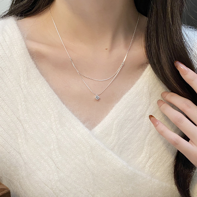 925 Sterling Silver Four Claw  - Layered Necklace Set 리뷰 및 가격