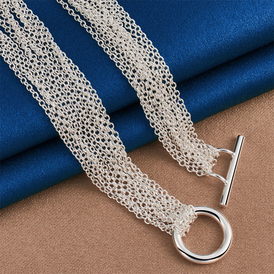 Elegant 925 Sterling Silver Ex - Layered Necklace Set 리뷰 및 가격