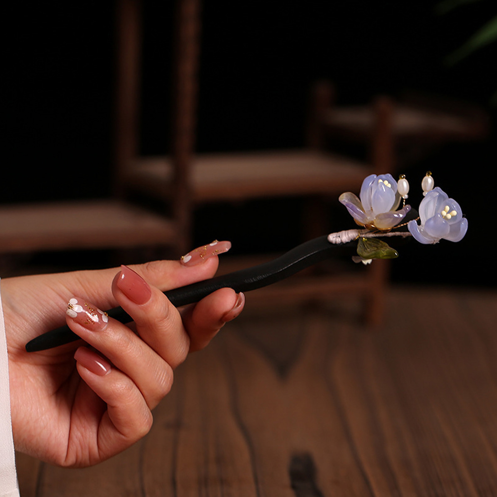 Vintage Wooden Flower Hairpin  - Women Accessories Shop 리뷰 및 가격
