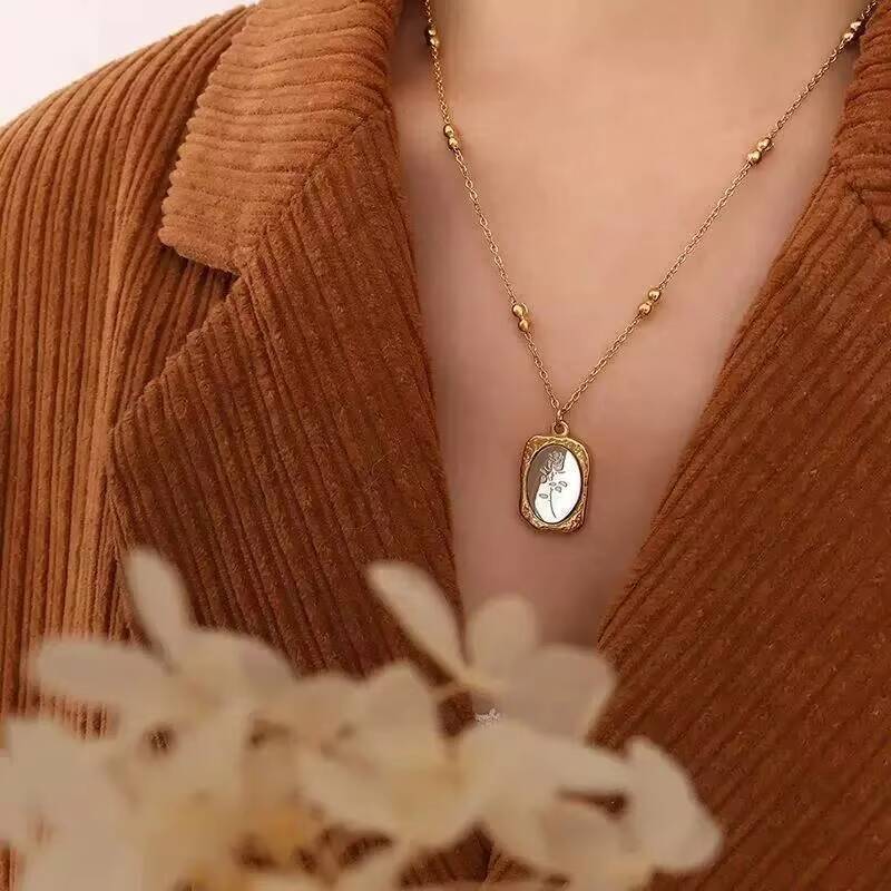 Fashion Rose Flower Delicate W - Coin Necklace Delicate 리뷰 및 가격
